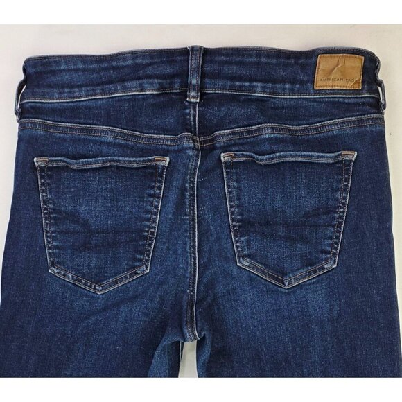 American Eagle Outfitters Size 10 Regular Womens 31" Inseam Kick Boot Logo Jeans - Picture 8 of 13